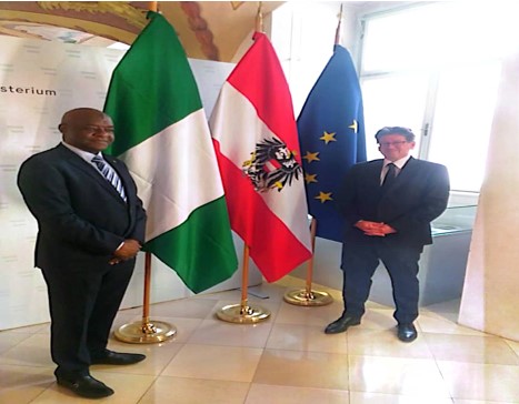 Amb. S. D. Umar with Mr. Wolfgang Taucher, DDG, Federal Ministry of Interior, Austria